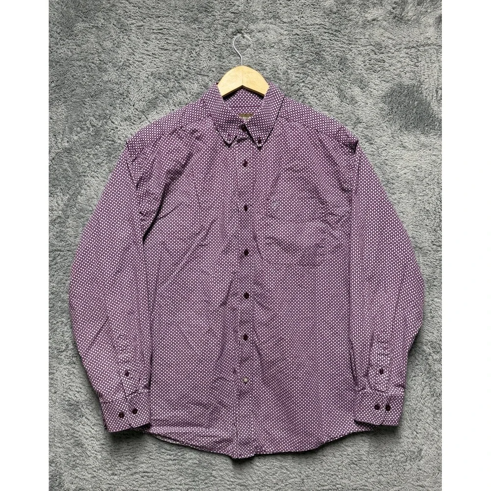 Ariat Shirt Mens XL Purple Geometric Medallion Western Cowboy Rodeo Ranch‎ Work